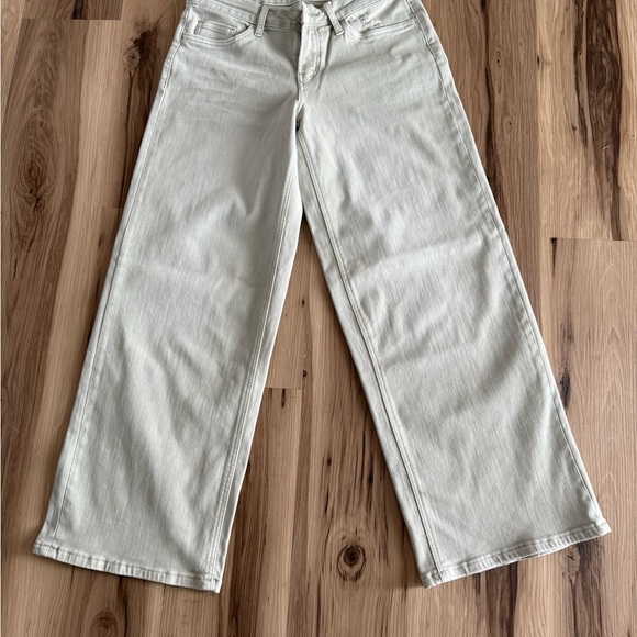 Vervet Denim - Elegant Wide Leg Cream/Cement Color Jeans